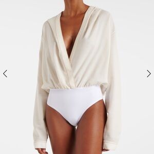 NWT Alaia Hooded wool-blend bodysuit